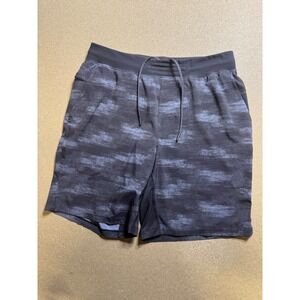 Mens lululemon Athletic Running Shorts Lined Workout Gym Training Patterned Gray